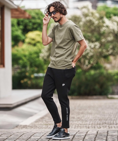1minute 1second（ワンミニットワンセカンド）の「mp13841-cardboard knit pants with logo print イージーパンツ（その他パンツ・メンズ・ブラック/トップグレー・S/M/L/XL）」の8枚目の写真