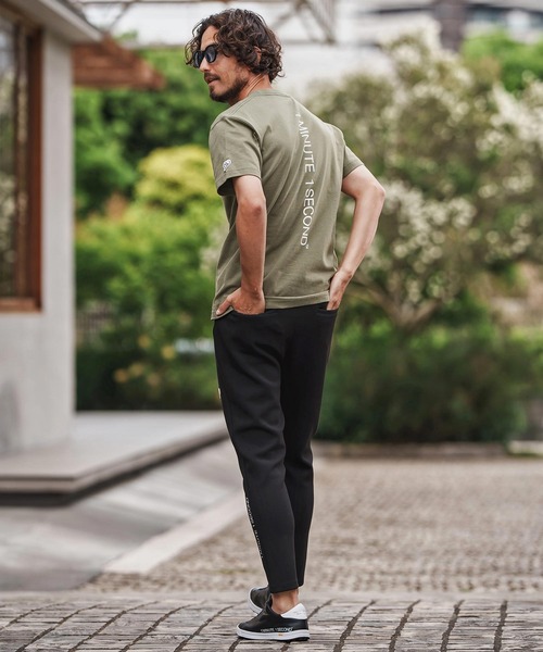 1minute 1second（ワンミニットワンセカンド）の「mp13841-cardboard knit pants with logo print イージーパンツ（その他パンツ・メンズ・ブラック/トップグレー・S/M/L/XL）」の9枚目の写真