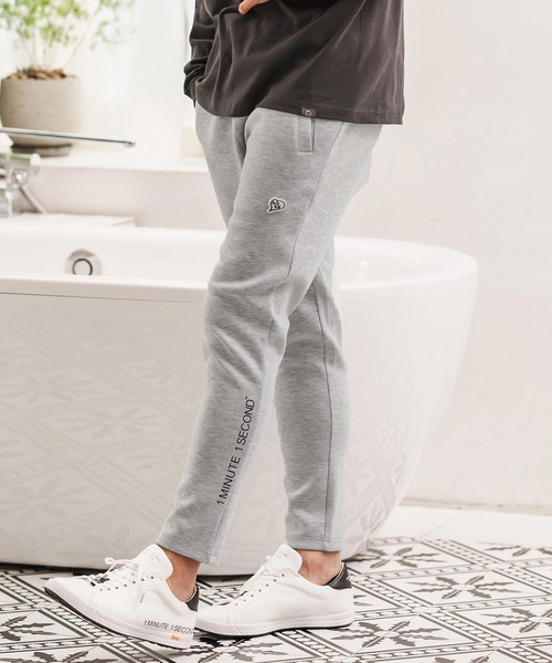 1minute 1second（ワンミニットワンセカンド）の「mp13841-cardboard knit pants with logo print イージーパンツ（その他パンツ・メンズ・ブラック/トップグレー・S/M/L/XL）」の10枚目の写真