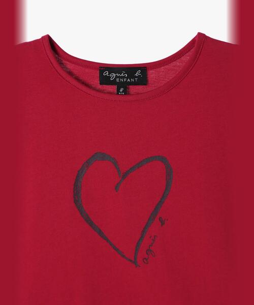 agnes b.(アニエスベー)の「キッズ ハートプリント コットン 半袖 Tシャツ(ニット/セーター・キッズ・ピンク系・12YEAR/10YEAR/4YEAR/8YEAR/6YEAR)」の5枚目の写真