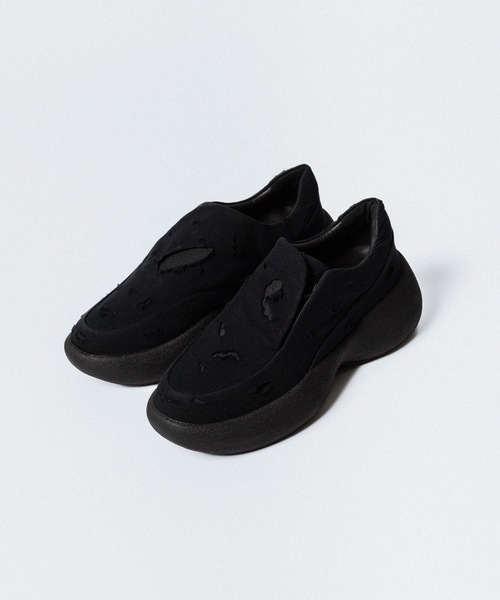 VEIN (ヴェイン)の「コットンジャージー×リップストップ オーバルソール トレイナー / COTTON JERSEY x RIPSTOP OVAL SOLE TRAINER(スニーカー・メンズ・ブラック・42/41)」の3枚目の写真