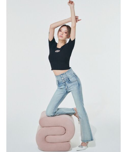 3way GDビジューMOLDチェーンストラップポインテッドミュール