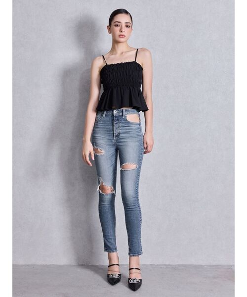 GYDA（ジェイダ）の「3way GDビジューMOLDチェーンストラップポインテッドミュール（パンプス・レディース・ブラック/オフホワイト・SMALL/MEDIUM/LARGE）」の7枚目の写真