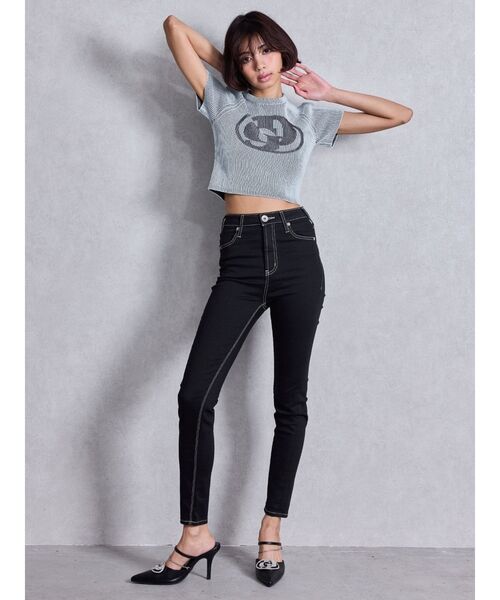 GYDA（ジェイダ）の「3way GDビジューMOLDチェーンストラップポインテッドミュール（パンプス・レディース・ブラック/オフホワイト・SMALL/MEDIUM/LARGE）」の9枚目の写真