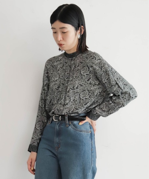 NOMBRE IMPAIR（ノンブルアンペール）の「ヴィンテージリーフ　スタンドブラウス（シャツ/ブラウス・レディース・ブラック/イエロー・FREE）」の17枚目の写真