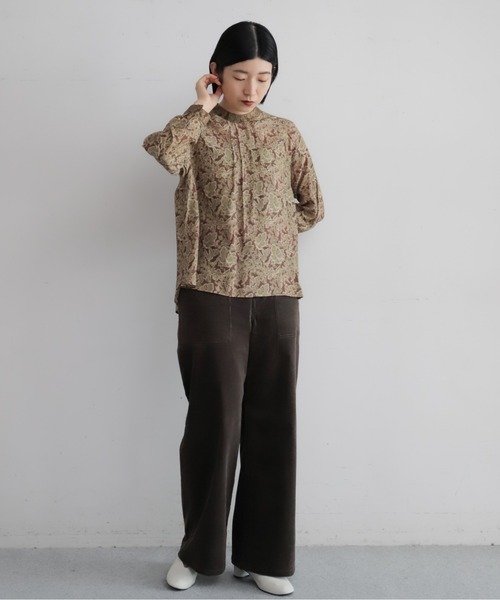 NOMBRE IMPAIR（ノンブルアンペール）の「ヴィンテージリーフ　スタンドブラウス（シャツ/ブラウス・レディース・ブラック/イエロー・FREE）」の7枚目の写真
