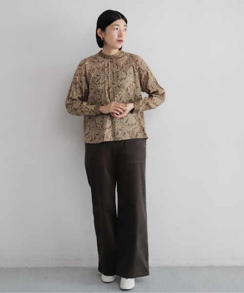 NOMBRE IMPAIR（ノンブルアンペール）の「ヴィンテージリーフ　スタンドブラウス（シャツ/ブラウス・レディース・ブラック/イエロー・FREE）」の10枚目の写真