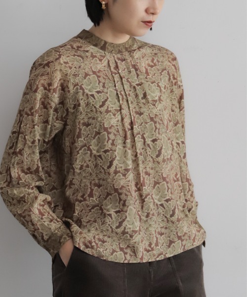 NOMBRE IMPAIR（ノンブルアンペール）の「ヴィンテージリーフ　スタンドブラウス（シャツ/ブラウス・レディース・ブラック/イエロー・FREE）」の12枚目の写真