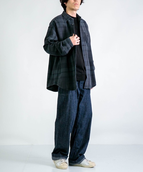 THE NORTH FACE PURPLE LABEL（ザ ノースフェイス パープルレーベル）の「[THE NORTH FACE PURPLE LABEL] Flannel Plaid Field Shirt（シャツ/ブラウス・メンズ・グレー系その他・L/M）」の4枚目の写真