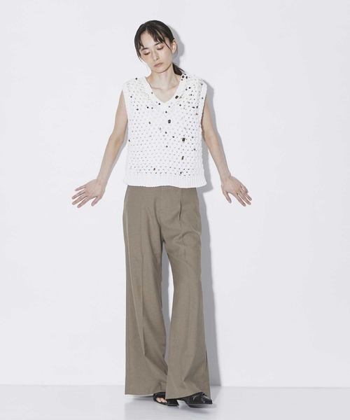 Gerda glass beads&ores knit PO BK｜AKIRANAKA アキラナカ