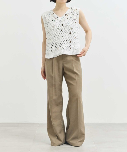 AKIRANAKA/アキラナカ】別注 Gerda glass beads&ores knit WH