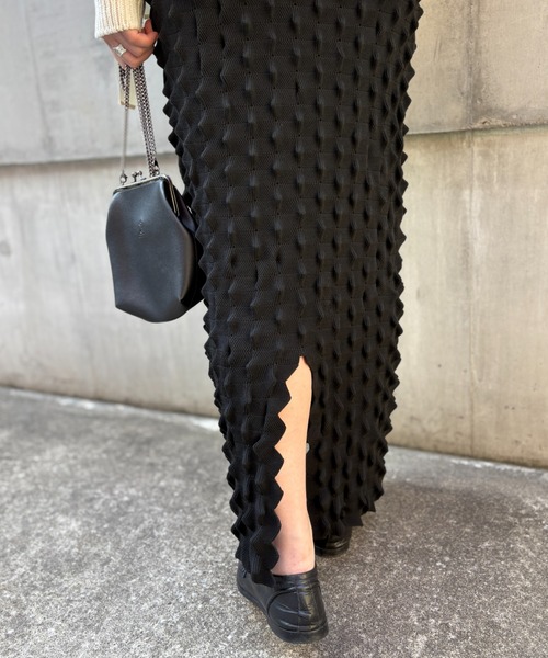 HONEY MI HONEY(ハニーミーハニー)の「spiky knit tight skirt(スカート・レディース・オフホワイト/ブラック/ラベンダー・FREE)」の10枚目の写真