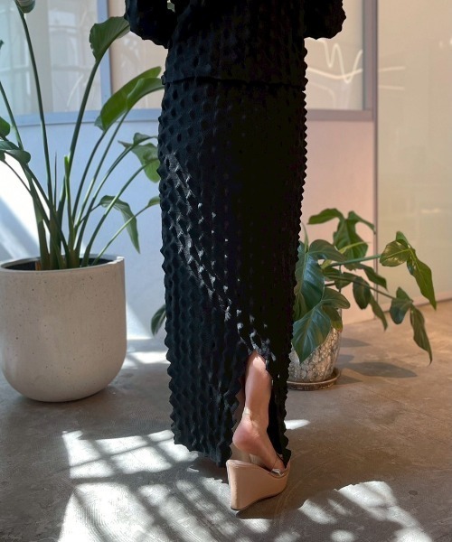 HONEY MI HONEY(ハニーミーハニー)の「spiky knit tight skirt(スカート・レディース・オフホワイト/ブラック/ラベンダー・FREE)」の17枚目の写真