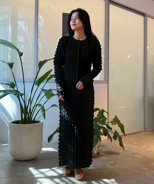 HONEY MI HONEY(ハニーミーハニー)の「spiky knit tight skirt(スカート・レディース・オフホワイト/ブラック/ラベンダー・FREE)」の18枚目の写真