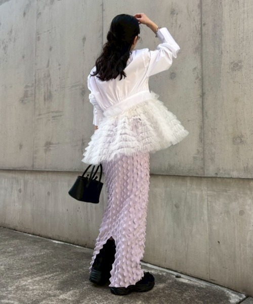 HONEY MI HONEY(ハニーミーハニー)の「spiky knit tight skirt(スカート・レディース・オフホワイト/ブラック/ラベンダー・FREE)」の12枚目の写真
