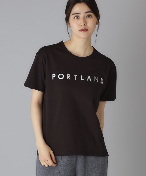 DRESSTERIOR（ドレステリア）の「20／1シルケット風天竺Tシャツ（Tシャツ/カットソー・レディース・ブラック/ダークブラウン/チャコールグレー/オフホワイト・38/36/34）」の2枚目の写真