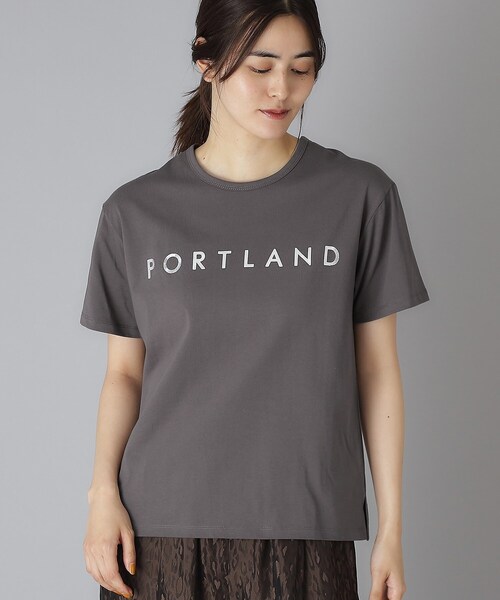 DRESSTERIOR（ドレステリア）の「20／1シルケット風天竺Tシャツ（Tシャツ/カットソー・レディース・ブラック/ダークブラウン/チャコールグレー/オフホワイト・38/36/34）」の9枚目の写真