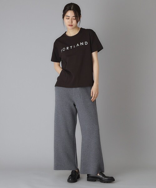 DRESSTERIOR（ドレステリア）の「20／1シルケット風天竺Tシャツ（Tシャツ/カットソー・レディース・ブラック/ダークブラウン/チャコールグレー/オフホワイト・38/36/34）」の18枚目の写真