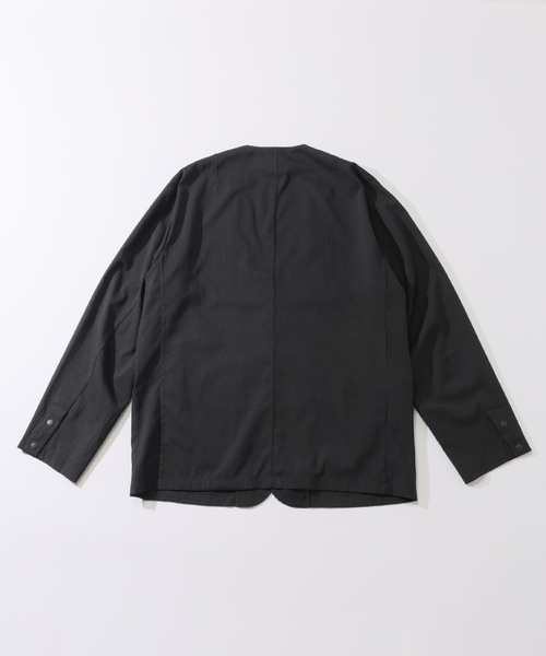 JOURNAL STANDARD relume（ジャーナルスタンダード　レリューム）の「【DRY-STUFF】エアリードッツ サッカー ノーカラージャケット（ノーカラージャケット・メンズ・ブラック/ダークブルー/ナチュラル・MEDIUM/LARGE）」の11枚目の写真