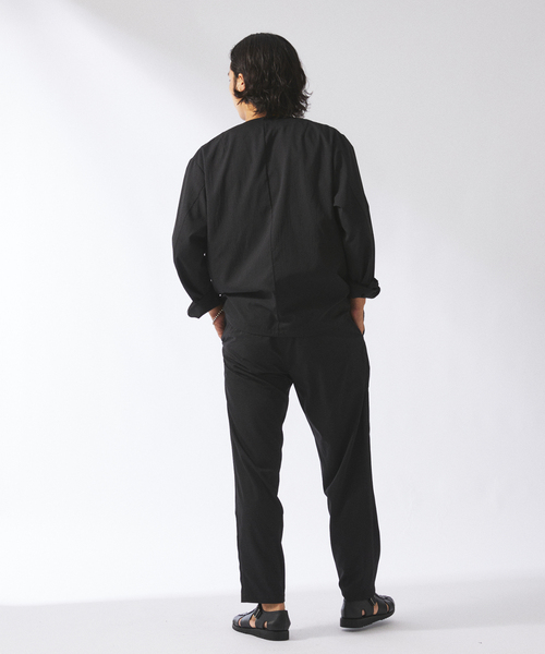 JOURNAL STANDARD relume（ジャーナルスタンダード　レリューム）の「【DRY-STUFF】エアリードッツ サッカー ノーカラージャケット（ノーカラージャケット・メンズ・ブラック/ダークブルー/ナチュラル・MEDIUM/LARGE）」の15枚目の写真