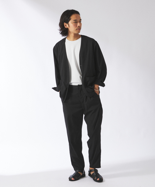 JOURNAL STANDARD relume（ジャーナルスタンダード　レリューム）の「【DRY-STUFF】エアリードッツ サッカー ノーカラージャケット（ノーカラージャケット・メンズ・ブラック/ダークブルー/ナチュラル・MEDIUM/LARGE）」の16枚目の写真