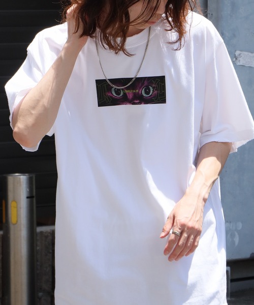 LONELY/論理（ロンリー）の「LONELY(論理)/ロンリー PUSSY CAT TEE Tシャツ プリントTシャツ（Tシャツ/カットソー・メンズ・ホワイト/レッド/ブラック・M/L/XL）」の2枚目の写真