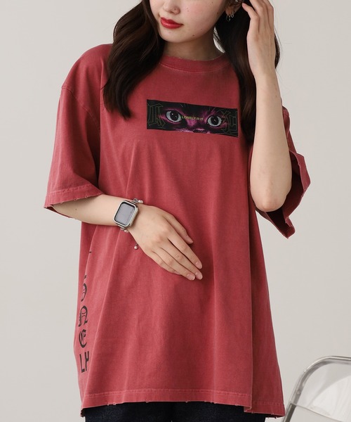 LONELY/論理（ロンリー）の「LONELY(論理)/ロンリー PUSSY CAT TEE Tシャツ プリントTシャツ（Tシャツ/カットソー・メンズ・ホワイト/レッド/ブラック・M/L/XL）」の4枚目の写真