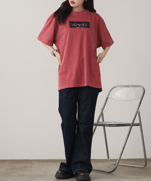 LONELY/論理（ロンリー）の「LONELY(論理)/ロンリー PUSSY CAT TEE Tシャツ プリントTシャツ（Tシャツ/カットソー・メンズ・ホワイト/レッド/ブラック・M/L/XL）」の5枚目の写真