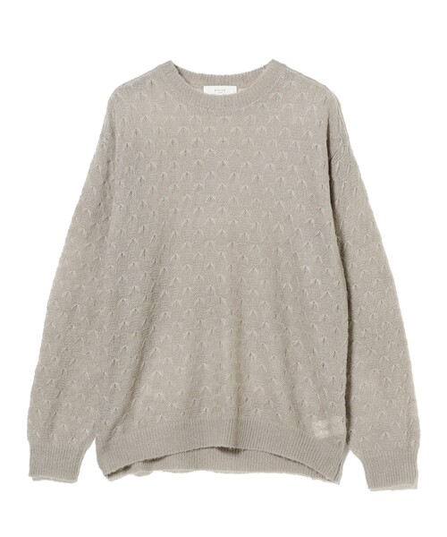 B:MING by BEAMS（ビーミングバイビームス）の「7ゲージ メッシュ クルーネック ニット（ユニセックス）（ニット/セーター・メンズ・グレー/ブラック・S/M/L/XL）」の6枚目の写真