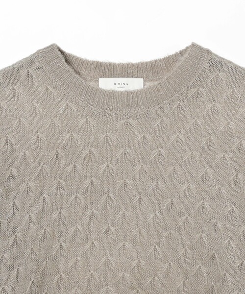 B:MING by BEAMS（ビーミングバイビームス）の「7ゲージ メッシュ クルーネック ニット（ユニセックス）（ニット/セーター・メンズ・グレー/ブラック・S/M/L/XL）」の7枚目の写真