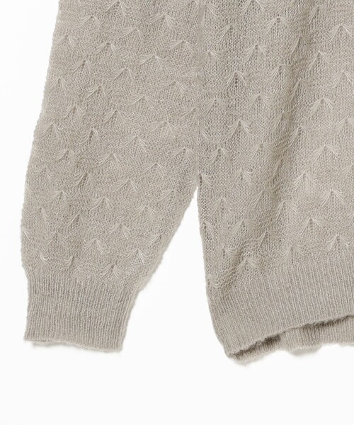 B:MING by BEAMS（ビーミングバイビームス）の「7ゲージ メッシュ クルーネック ニット（ユニセックス）（ニット/セーター・メンズ・グレー/ブラック・S/M/L/XL）」の8枚目の写真