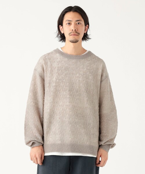 B:MING by BEAMS（ビーミングバイビームス）の「7ゲージ メッシュ クルーネック ニット（ユニセックス）（ニット/セーター・メンズ・グレー/ブラック・S/M/L/XL）」の15枚目の写真