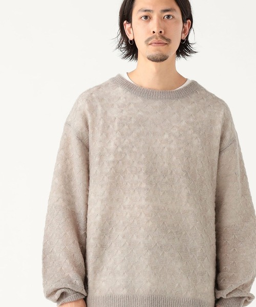 B:MING by BEAMS（ビーミングバイビームス）の「7ゲージ メッシュ クルーネック ニット（ユニセックス）（ニット/セーター・メンズ・グレー/ブラック・S/M/L/XL）」の16枚目の写真