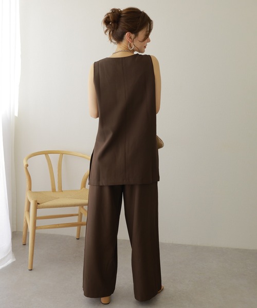 LAULEN(ローレン)の「side slit sleeveless set up /ソリッドカラーサイドスリットノースリーブセットアップ(セットアップ・レディース・アイボリー/ブラック/グリーン/ブラウン・FREE)」の15枚目の写真