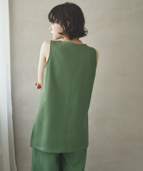 LAULEN(ローレン)の「side slit sleeveless set up /ソリッドカラーサイドスリットノースリーブセットアップ(セットアップ・レディース・アイボリー/ブラック/グリーン/ブラウン・FREE)」の21枚目の写真