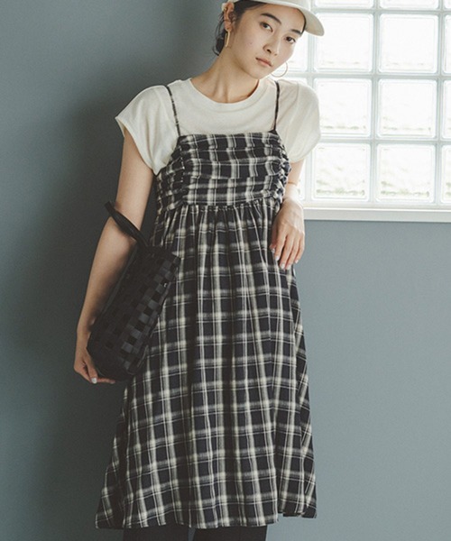 daily CLIP】チェックキャミワンピース（チュニック）｜studio