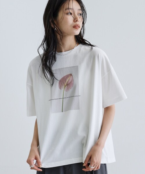 GALLEST（ギャレスト）の「【一部店舗限定】フラワープリントT（Tシャツ/カットソー・レディース・ホワイト系3/ホワイト系1/ホワイト系2・38）」の13枚目の写真