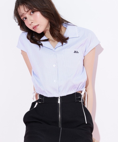 JILL by JILL STUART（ジルバイジルスチュアート）の「◇ウエストリボン開襟シャツ（シャツ/ブラウス・レディース・ホワイト/レッド系その他/ブルー系その他・FREE）」の3枚目の写真