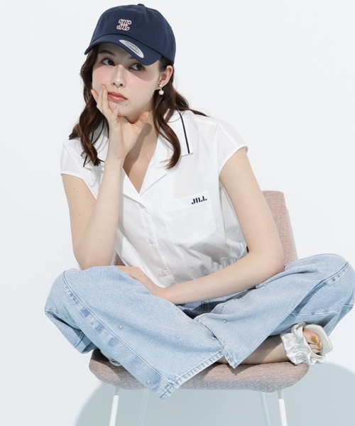 JILL by JILL STUART（ジルバイジルスチュアート）の「◇ウエストリボン開襟シャツ（シャツ/ブラウス・レディース・ホワイト/レッド系その他/ブルー系その他・FREE）」の2枚目の写真