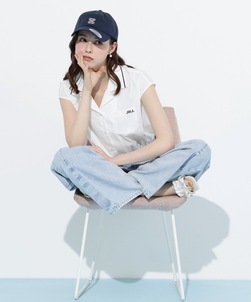JILL by JILL STUART（ジルバイジルスチュアート）の「◇ウエストリボン開襟シャツ（シャツ/ブラウス・レディース・ホワイト/レッド系その他/ブルー系その他・FREE）」の7枚目の写真