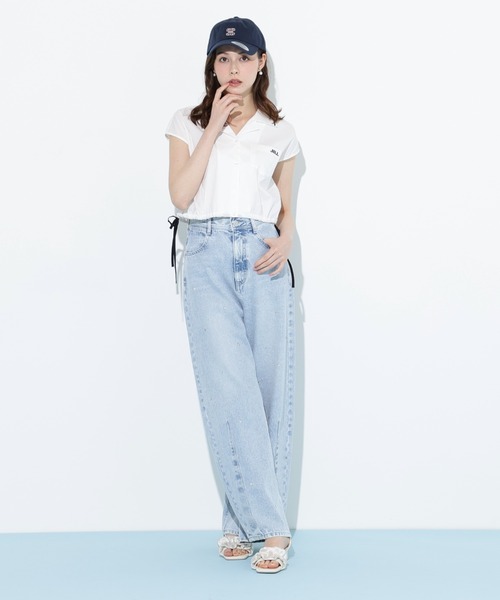 JILL by JILL STUART（ジルバイジルスチュアート）の「◇ウエストリボン開襟シャツ（シャツ/ブラウス・レディース・ホワイト/レッド系その他/ブルー系その他・FREE）」の10枚目の写真