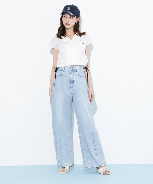 JILL by JILL STUART（ジルバイジルスチュアート）の「◇ウエストリボン開襟シャツ（シャツ/ブラウス・レディース・ホワイト/レッド系その他/ブルー系その他・FREE）」の11枚目の写真