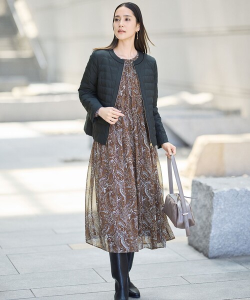 ライトダウンリバーシブルノーカラー ジャケット（ダウンジャケット