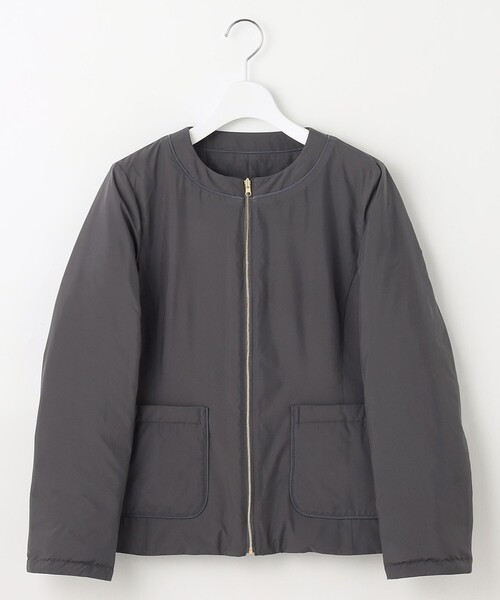 ライトダウンリバーシブルノーカラー ジャケット（ダウンジャケット