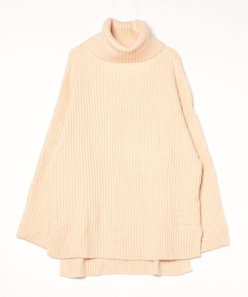 ipugo(イプゴ)の「ipugo/イプゴ ハイネックオーバーロングニット 冬服(ニット/セーター・レディース・アイボリー/ブラウン・FREE)」の9枚目の写真