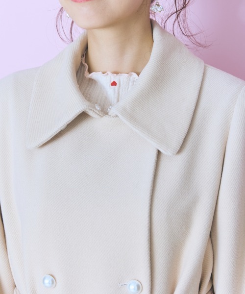 marun（マルン）の「＜大きいサイズ＞衿元フェイクファーリボンベルトフレアコート　marun（その他アウター・レディース・ブラック/ベージュ・L/5L/4L/3L/LL）」の20枚目の写真