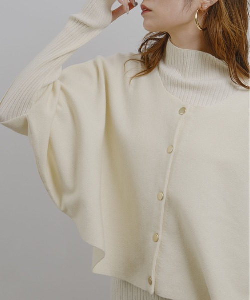 ニットケープ＆リブニットアンサンブル Palm Riche│Eimee Law