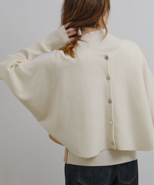 ことまり様レルビエポンチョニットアイボリー ORIENT MILLINERY ポンチョ 「HAND KNIT」 MOELLEUX「モアルー」意匠