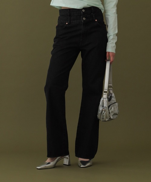 レイヤードデザインフレアデニム＜サイズ展開あり＞