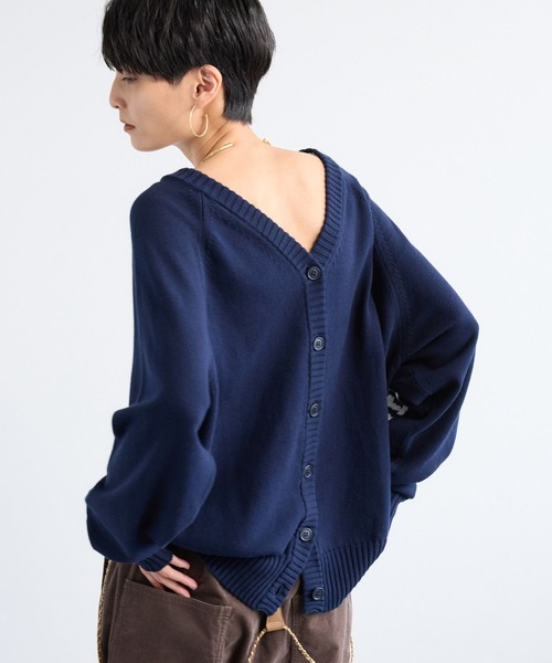 カーディガン BARNYARDSTORM / ロゴ2WAYカーディガン / ハンドウォッシャブル レディース BARNYARDSTORM / ロゴ2WAYカーディガン / ハンドウォッシャブル